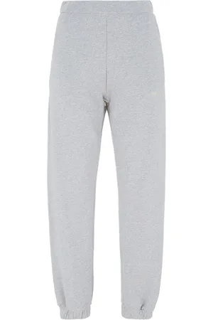 The Attico Bukser, Dame, Grå, S, Uld, Grå Fleece Joggers med Stilfuldt Logo