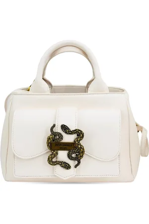 Roberto Cavalli Taske, Dame, Hvid, ONE SIZE, Uld, Ikonisk Slange Skuldertaske