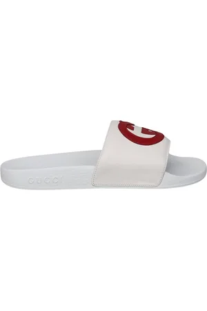 Gucci Sko, Dame, Hvid, 38 EU, Læder, Interlocking G Læder Slide Kvinder