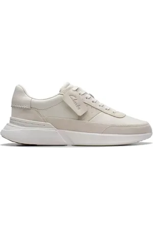 Clarks Sko, Herre, Hvid, 44 EU, Læder, Hvide Fritidssneakers til Mænd