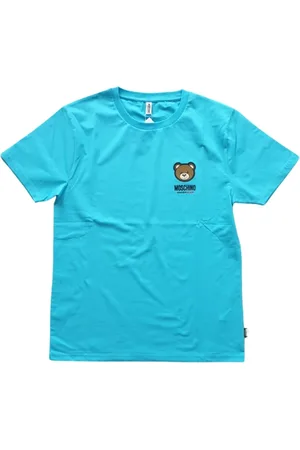 Moschino Top, Herre, Blå, L, Bomuld, Logo Stretch Jersey i Blå Bomuld