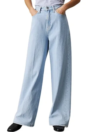Calvin Klein Jeans, Dame, Blå, W29, Denim, Denim Light Wide Leg Jeans