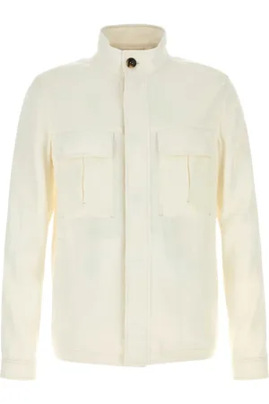 Ermenegildo Zegna Jakke, Herre, Hvid, XL, Linned, Hvid Linned Oasi Jakke