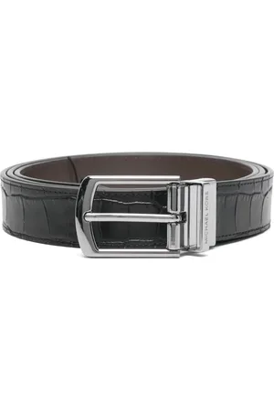 Michael Kors Tilbehør, unisex, Sort, ONE SIZE, Uld, Sort Slangepræget Unisex Bælte