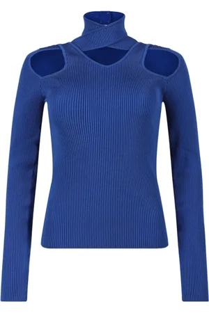 COPERNI Strik, Dame, Blå, S, Blå Cut Out Jumper