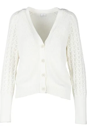 ELEVENTY Strik, Dame, Hvid, L, Bomuld, Cardigan
