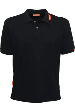 sunseeker Top, Herre, Sort, S, Bomuld, Klassisk Sort Polo Skjorte med Fluorescerende Tag Detalje