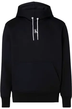 Calvin Klein Sweathshirts & Hoodies, Herre, Sort, XL, Uld, Sort hættetrøje med frontlomme