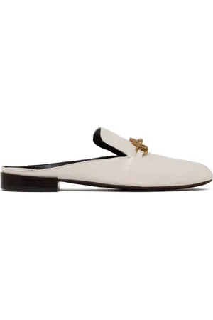 Tory Burch Sko, Dame, , 38 EU, Læder, Lys Krem Backless Loafer Sko