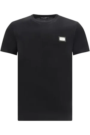 Dolce & Gabbana Top, Herre, Sort, M, Bomuld, Ikonisk Logo Crew Neck T-Shirt