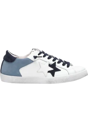 2STAR Sko, Herre, Hvid, 42 EU, Læder, Hvide Læderstjernesneakers Mænd