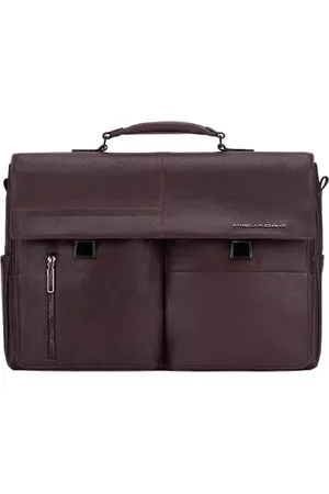 Piquadro Taske, Herre, Brun, ONE SIZE, Læder, Brun lædertaske til bærbar computer med iPad lomme