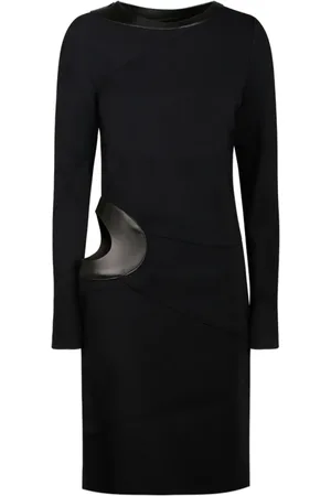 Tom Ford Kjole, Dame, Sort, XS, Læder, Sort Læder Cut Out Kjole