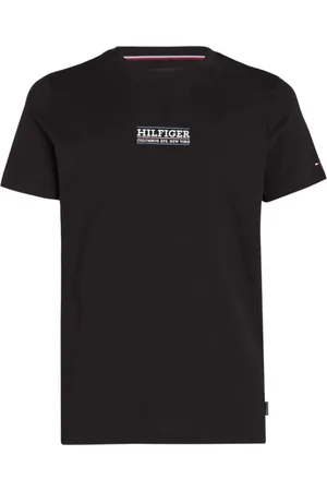 Tommy Hilfiger Top, Herre, Sort, 2XL, Bomuld, Sort T-shirt med logo print