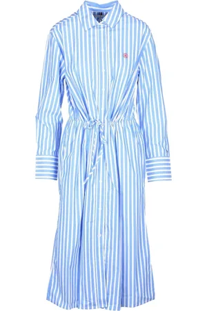 Tommy Hilfiger Kjole, Dame, Blå, S, Bomuld, Bomuld Chemisier Kjole med Knapper