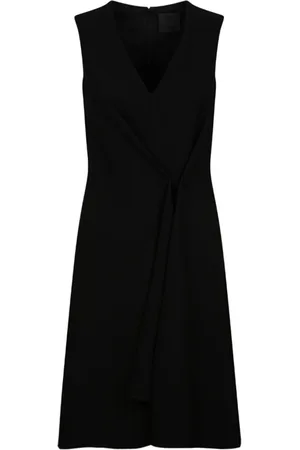 Givenchy Kjole, Dame, Sort, S, Sort Flared Kjole med Plissering