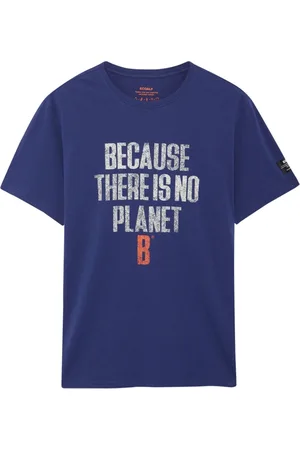 ECOALF Top, Herre, Lilla, S, Bomuld, Kortærmet Fronttryk Lilla Bomuld T-shirt
