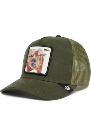 Goorin Bros. Tilbehør, unisex, Grøn, ONE SIZE, Polyester, Animal Farm Trucker Cap Sort Ruskind