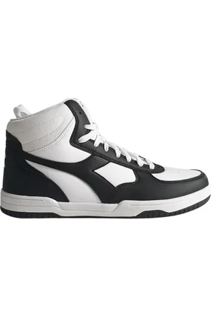 Diadora Sko, Herre, Hvid, 45 EU, Læder, Hvid Syntetisk Læder Mid-Top Sneaker