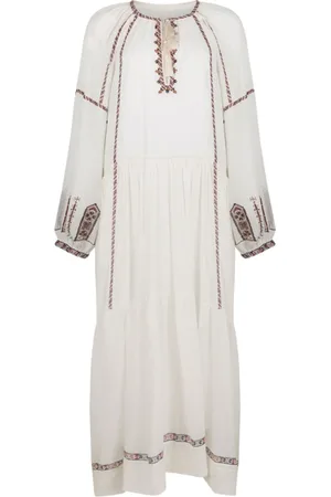 Isabel Marant Kjole, Dame, Hvid, S, Bomuld, Ecru Florenza Maxi Kjole