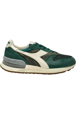 Diadora Sko, Herre, Grøn, 47 EU, Læder, Grøn Nubuck Sneaker Retro Kollektion