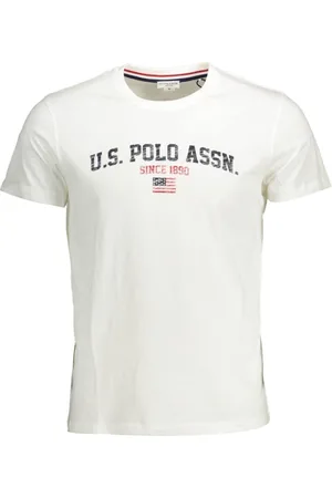 U.S. Polo Assn. Top, Herre, Hvid, M, Bomuld, Kortærmet T-shirt med fortrykt