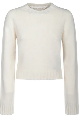 Palm Angels Strik, Dame, , XS, Uld, Ivory White Strikket Jumper