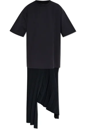 Balenciaga Kjole, Dame, Sort, 2XS, Kjole med plisseret kant