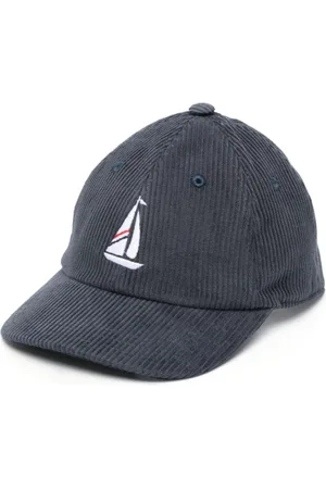 Thom Browne Tilbehør, Herre, Blå, L, Blå Baseball Hat med Sejlbåd Broderi