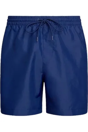 Calvin Klein Badetøj, Herre, Blå, XL, Uld, Blå badeshorts med sidelister