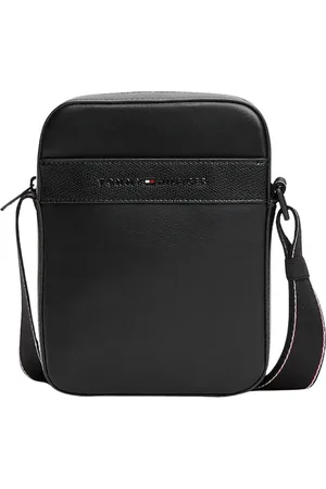 Tommy Hilfiger Taske, Herre, Sort, ONE SIZE, Uld, Mini Reporter Taske Glat Finish Lynlås Lukning