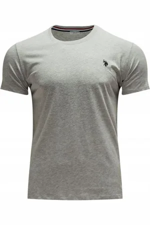 U.S. Polo Assn. Top, Herre, Grå, 3XL, Bomuld, Grå Herre Bomuld Logo T-shirt