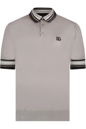 Dolce & Gabbana Strik, Herre, Grå, L, Stribet Polo Skjorter