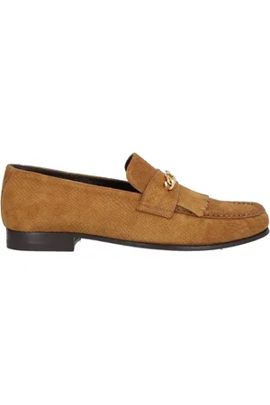 Céline Sko, Herre, Brun, 41 EU, Uld, Brun Loafer med Frynser