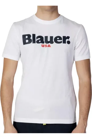 Blauer Top, Herre, Hvid, S, Bomuld, Hvid Maxi Logo T-shirt Mænd