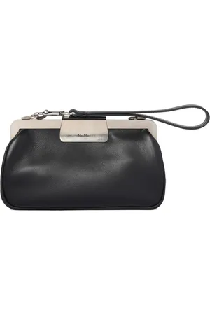 Max Mara Taske, Dame, Sort, ONE SIZE, Uld, Sort Clasp Taske med Vintage Finish