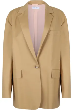 Max Mara Jakke, Dame, Gul, XS, Bomuld, Monica Lyse Beige Jakke