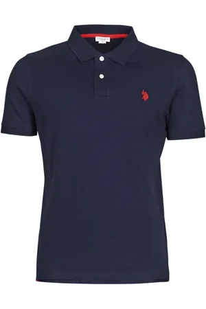 U.S. Polo Assn. Top, Herre, Blå, 4XL, Bomuld, Casual Logo Sport Polo Skjorte Blå