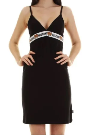 Moschino Kjole, Dame, Sort, M, Bomuld, Sort Bomuld Kort Kjole med Stropper