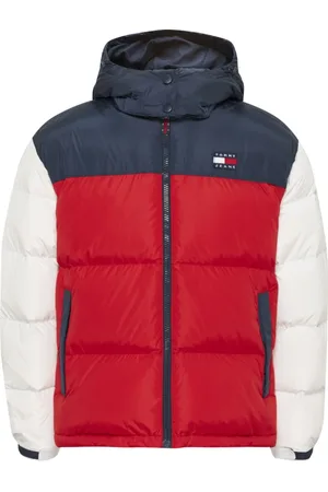Tommy Hilfiger Jakke, Herre, Flerfarvet, XL, Hætte Puffer Jakke