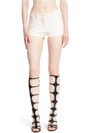 Tom Ford Shorts, Dame, Hvid, XS, Bomuld, Skræddersyede Mini Shorts i Strækbar Bomuld