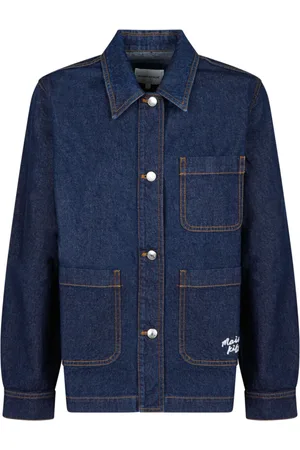 Maison Kitsuné Jakke, Dame, Blå, M, Denim, Indigo Workwear Denim Jacket Blå