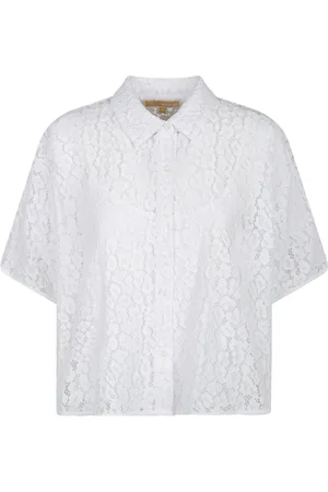 Michael Kors Bluser & Skjorter, Dame, Hvid, M, Uld, Hvid Blonde Skjorte med Top