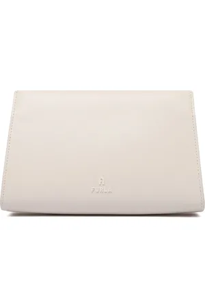 Furla Taske, Dame, , ONE SIZE, Uld, Creme Skuldertaske med Logo Plaque