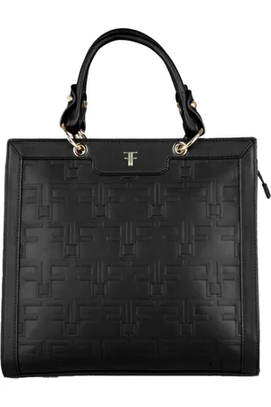 Fracomina Taske, Dame, Sort, ONE SIZE, Uld, Sort Skuldertaske med Logo