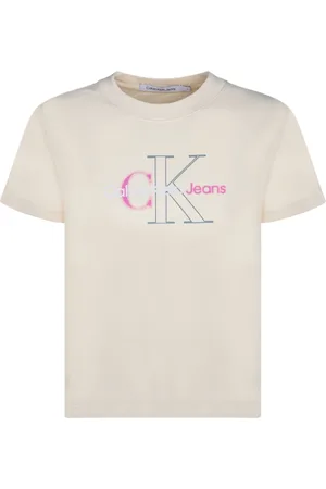 Calvin Klein Top, Dame, , M, Bomuld, Cropped T-shirt med logo print