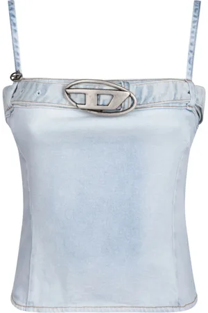 Diesel Top, Dame, Blå, 2XS, Bomuld, Lucy S Tank Top Lyseblå