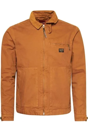 Superdry Jakke, Herre, Brun, M, Bomuld, Vintage Ranch Harrington Bomuld Brun Jakke