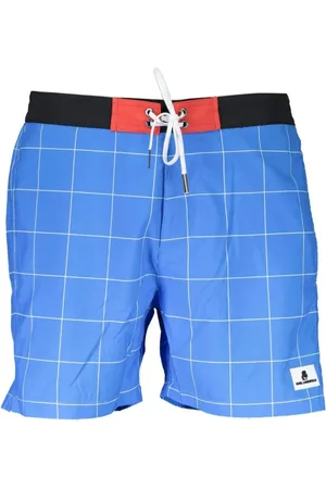 Karl Lagerfeld Badetøj, Herre, Blå, S, Polyester, Ternede Boardshorts Blå Badetøj Mænd