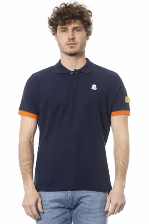 Invicta Top, Herre, Blå, XL, Bomuld, Dobbelt Logo Bomuldspolo